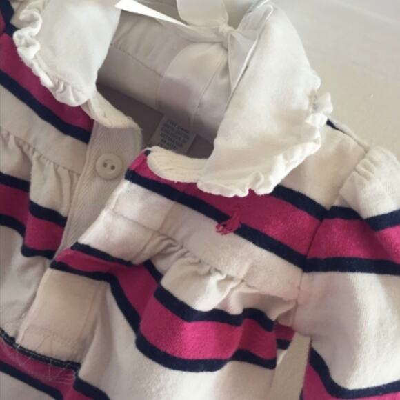 Ralph Lauren Pink Striped One Piece Outfit 6 Months - Picture 2 of 5